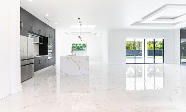 640 Marshall Rd, West Palm Beach, FL 33413 - kitchen with modern cabinets, open floor plan, a sink, stainless steel appliances, and recessed lighting