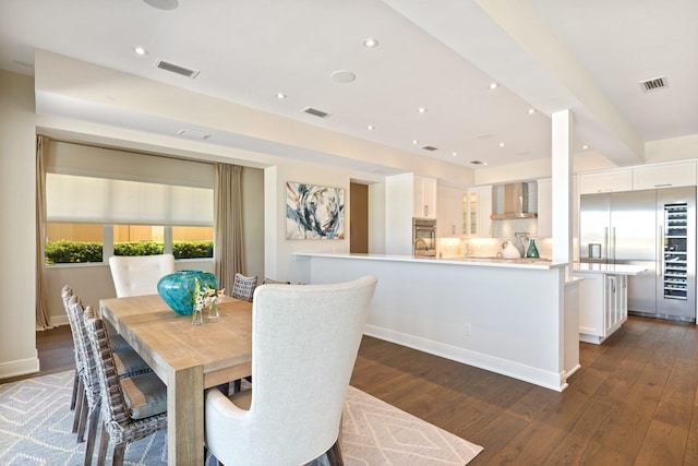 18119 SE Federal Hwy, Tequesta, FL 33469 - dining area featuring dark wood-style flooring, baseboards, and recessed lighting