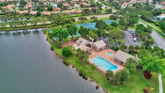 18531 Anchor Dr, Boca Raton, FL 33498 - view of property location featuring a large body of water, a pool, and nearby suburban area
