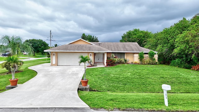 515 SE Nome Dr, Port Saint Lucie, FL 34984 - single story home featuring concrete driveway, a front yard, an attached garage, and roof with shingles