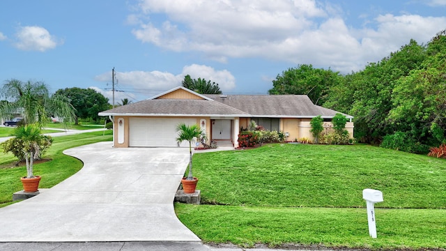 515 SE Nome Dr, Port Saint Lucie, FL 34984 - single story home featuring driveway, a front lawn, a garage, and roof with shingles