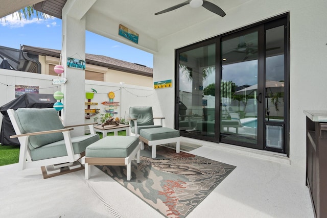 260 SE Via Visconti, Port Saint Lucie, FL 34952 - view of patio / terrace featuring a ceiling fan