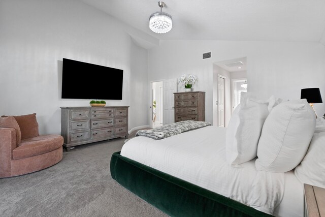 4902 SW Bimini Cir N, Palm City, FL 34990 - carpeted bedroom featuring high vaulted ceiling