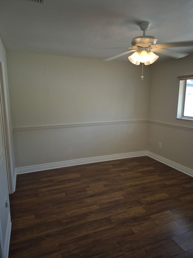 9253 SW 5th St Unit C, Boca Raton, FL 33428 - spare room with dark wood-style floors, baseboards, and ceiling fan
