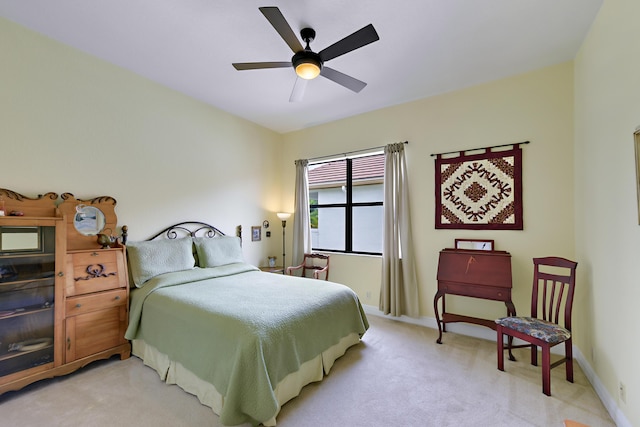 3583 Collonade Dr, Wellington, FL 33449 - bedroom featuring light carpet, ceiling fan, and baseboards