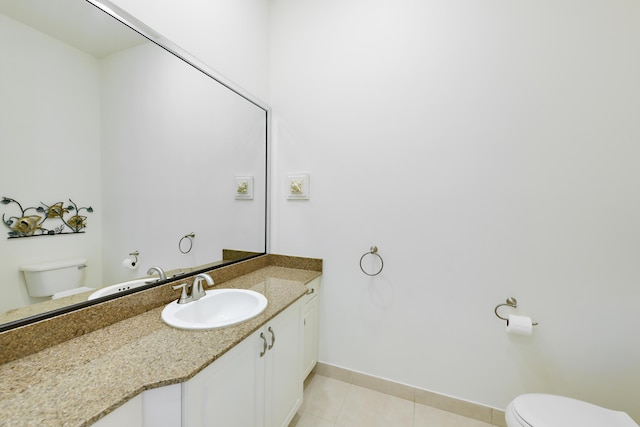 3583 Collonade Dr, Wellington, FL 33449 - half bathroom featuring toilet, tile patterned floors, vanity, and baseboards