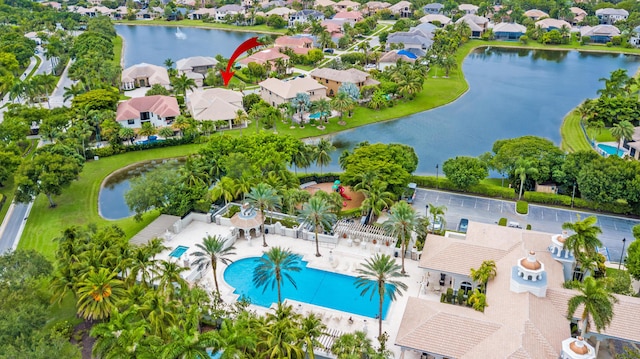 3583 Collonade Dr, Wellington, FL 33449 - aerial perspective of suburban area featuring a nearby body of water and a pool area
