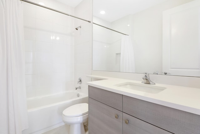 13439 SW River Rock Rd, Port Saint Lucie, FL 34987 - full bath featuring vanity, shower / bath combo with shower curtain, and toilet