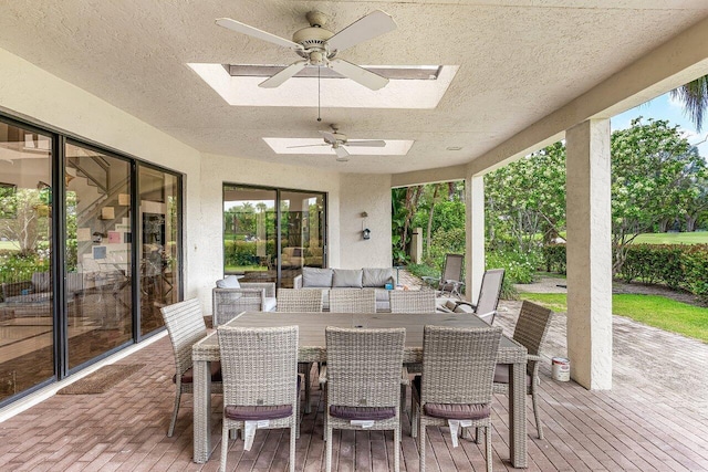 7339 Mandarin Dr, Boca Raton, FL 33433 - view of patio / terrace featuring outdoor dining space, a ceiling fan, and a deck