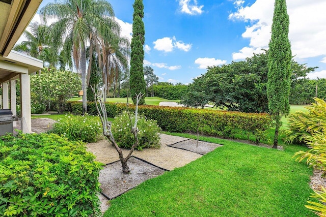 7339 Mandarin Dr, Boca Raton, FL 33433 - view of green lawn featuring a patio area