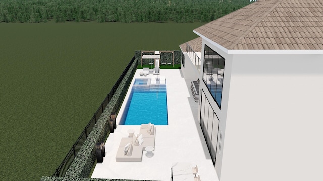 7339 Mandarin Dr, Boca Raton, FL 33433 - view of swimming pool with a forest view and a pool with connected hot tub