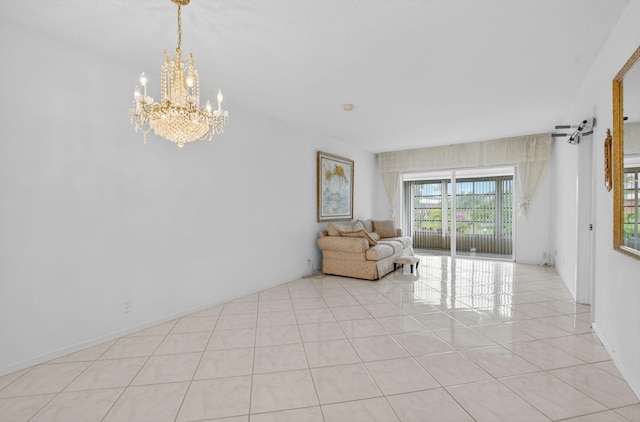 300 NE 20th St Unit 8060, Boca Raton, FL 33431 - unfurnished room with a chandelier and light tile patterned floors