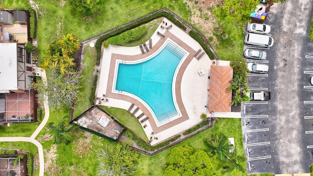 146 Weybridge Cir Unit B, Royal Palm Beach, FL 33411 - aerial view of a pool area