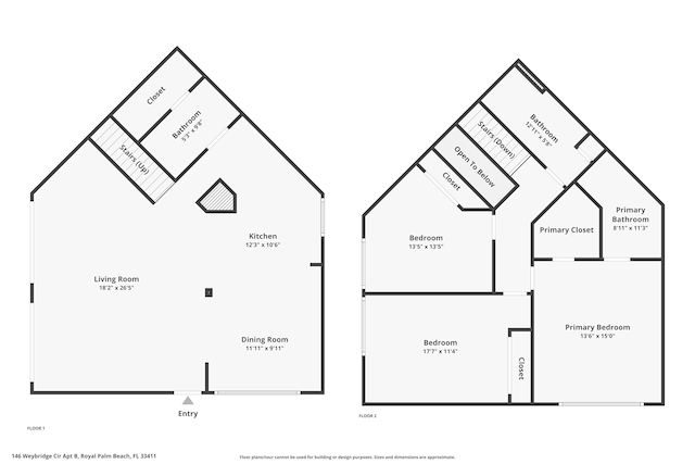 146 Weybridge Cir Unit B, Royal Palm Beach, FL 33411 - room layout