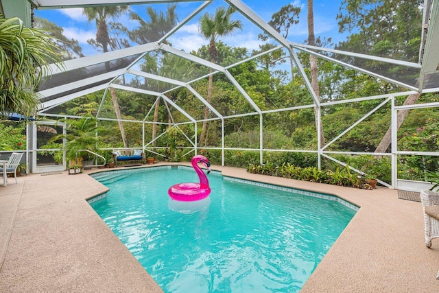 16243 E Calder Dr, Loxahatchee, FL 33470 - swimming pool with a patio area and a lanai