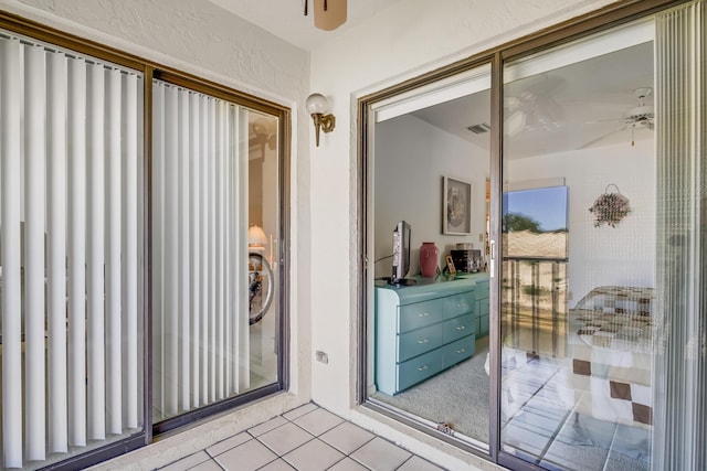 7610 Tahiti Ln Unit 201, Lake Worth, FL 33467 - bathroom featuring ceiling fan and tile patterned flooring