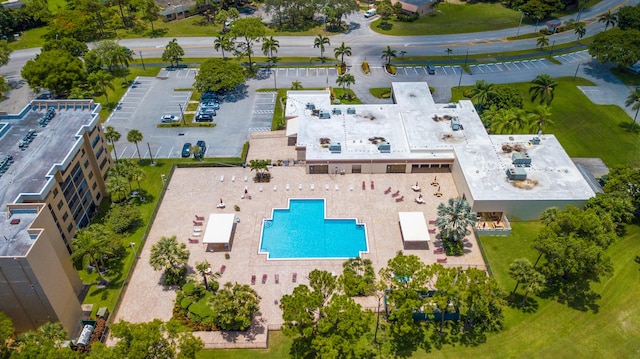 7610 Tahiti Ln Unit 201, Lake Worth, FL 33467 - drone / aerial view of a pool