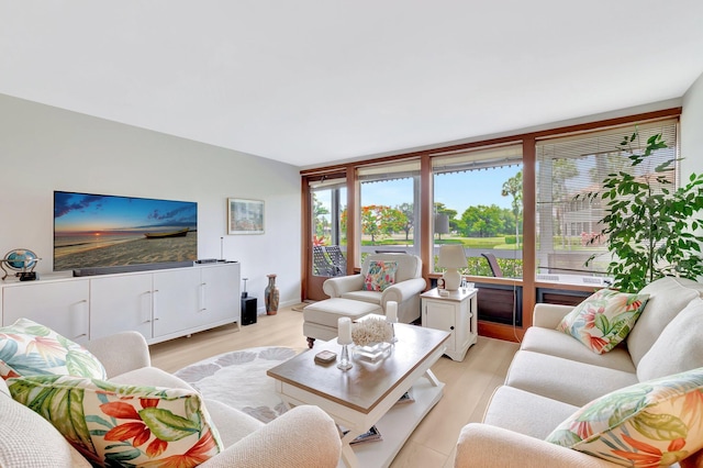 19819 Boca W Dr Unit 4033, Boca Raton, FL 33434 - living room with plenty of natural light and light wood finished floors