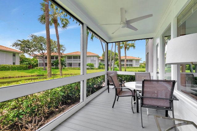 19819 Boca W Dr Unit 4033, Boca Raton, FL 33434 - sunroom / solarium featuring a ceiling fan