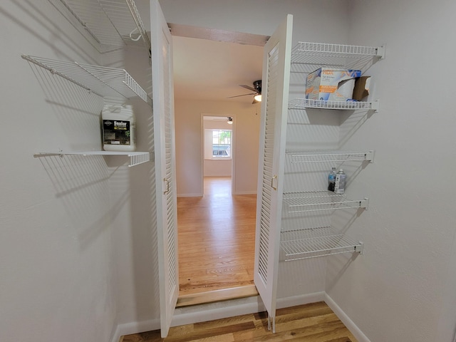 510 N 5th St, Lantana, FL 33462 - spacious closet with wood finished floors and a ceiling fan