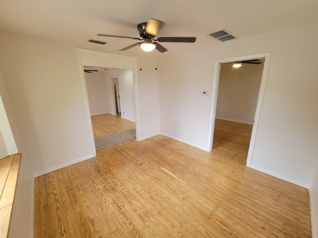 510 N 5th St, Lantana, FL 33462 - spare room with ceiling fan, light wood-style floors, and baseboards