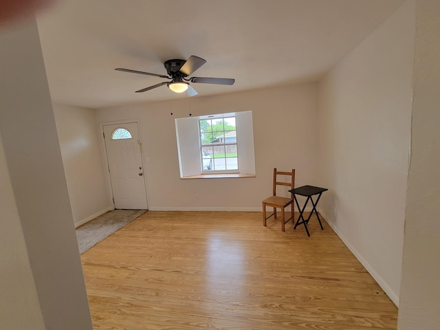 510 N 5th St, Lantana, FL 33462 - entrance foyer featuring light wood-style flooring, baseboards, and ceiling fan
