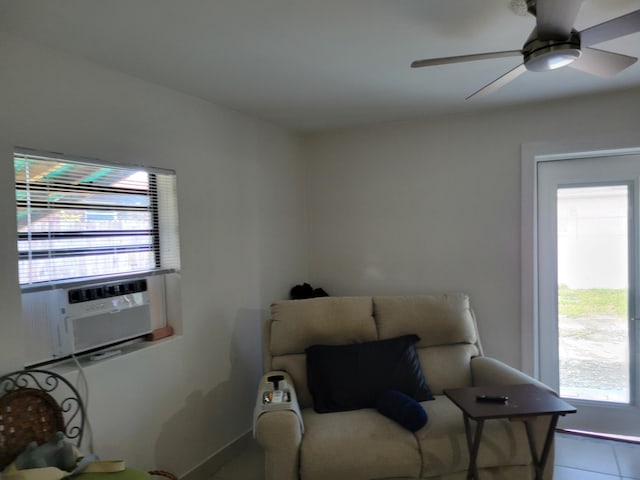 510 N 5th St, Lantana, FL 33462 - sitting room featuring ceiling fan and tile patterned floors