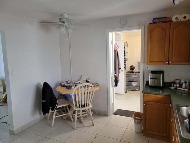 510 N 5th St, Lantana, FL 33462 - dining area featuring ceiling fan and light tile patterned floors