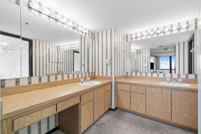 4740 S Ocean Blvd Unit 1403, Highland Beach, FL 33487 - bathroom featuring wallpapered walls and vanity