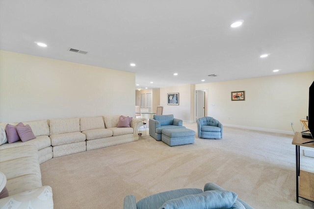 36 Stratford Ln Unit H, Boynton Beach, FL 33436 - living room featuring carpet and recessed lighting