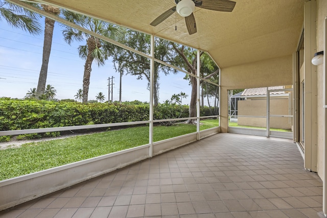 7116 Trentino Way, Boynton Beach, FL 33472 - unfurnished sunroom with a ceiling fan