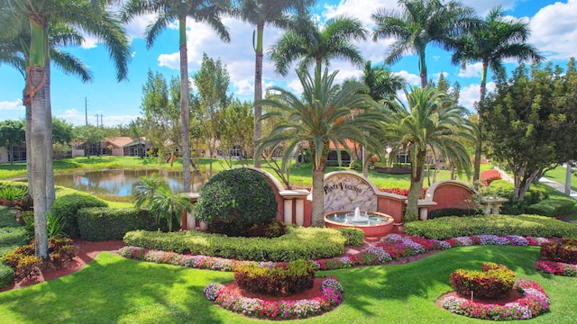 7116 Trentino Way, Boynton Beach, FL 33472 - community / neighborhood sign with a lawn and a water view