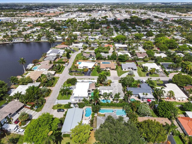 4311 NE 16th Ave, Oakland Park, FL 33334 - aerial view of property's location featuring a large body of water and nearby suburban area