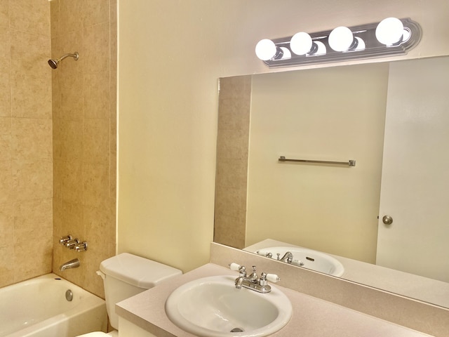 405 W Executive Center Dr Unit 208, West Palm Beach, FL 33401 - bathroom featuring toilet, vanity, and shower / washtub combination