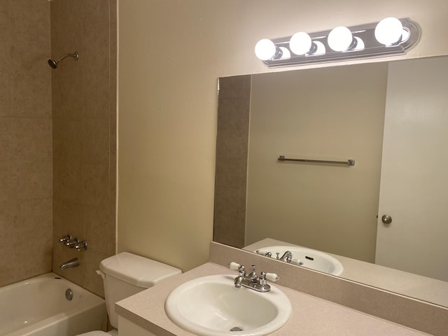 405 W Executive Center Dr Unit 208, West Palm Beach, FL 33401 - full bathroom featuring toilet, vanity, and tub / shower combination