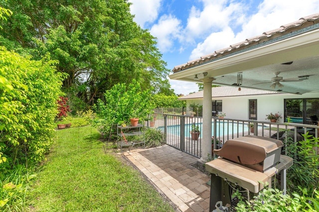 3523 Pine Haven Cir, Boca Raton, FL 33431 - view of yard with ceiling fan and a patio area