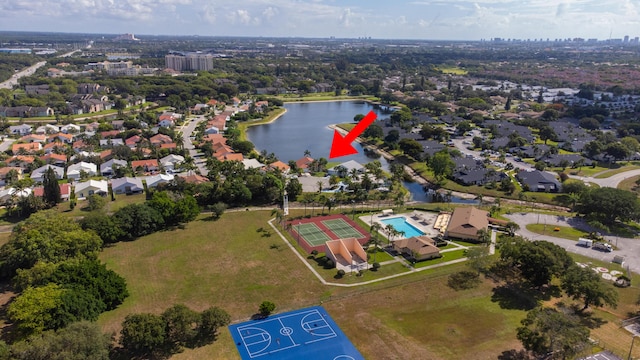4290 Camrose Ln, West Palm Beach, FL 33417 - aerial view of property's location featuring a nearby body of water and a pool area