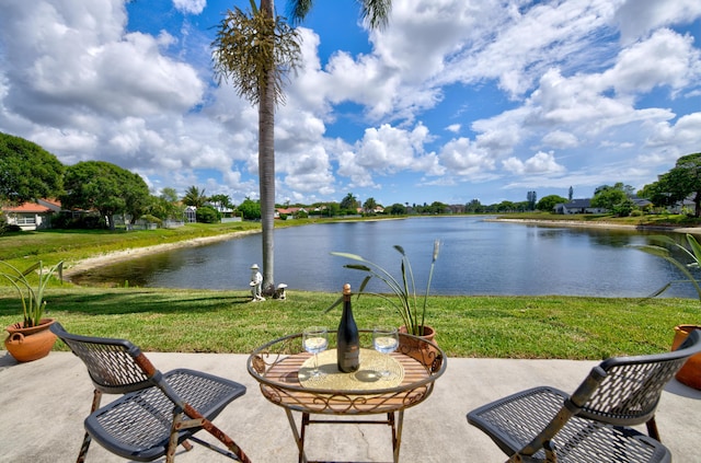 4290 Camrose Ln, West Palm Beach, FL 33417 - view of patio with a water view