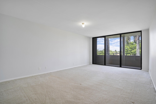 1401 S Ocean Blvd Unit 305, Boca Raton, FL 33432 - carpeted empty room with baseboards and a wall of windows