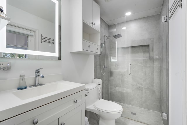 13655 N 68th St N, West Palm Beach, FL 33412 - full bath with a stall shower, vanity, and recessed lighting