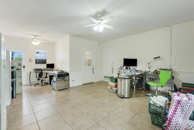 13655 N 68th St N, West Palm Beach, FL 33412 - office area featuring a ceiling fan and light tile patterned floors