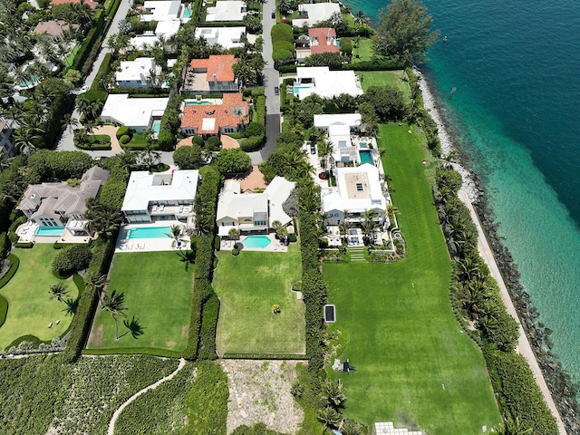 143 E Inlet Dr, Palm Beach, FL 33480 - aerial overview of property's location with a pool, a large body of water, and nearby suburban area