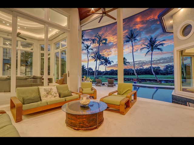 12990 Marsh Lndg, Palm Beach Gardens, FL 33418 - living area with ceiling fan