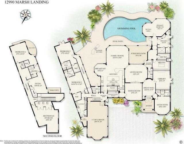 12990 Marsh Lndg, Palm Beach Gardens, FL 33418 - view of floor plan / room layout