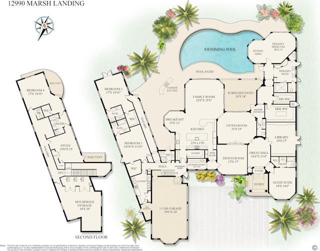 12990 Marsh Lndg, Palm Beach Gardens, FL 33418 - view of floor plan / room layout