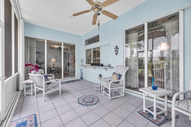 3592 SW Rosser Blvd, Port Saint Lucie, FL 34953 - sunroom featuring a ceiling fan
