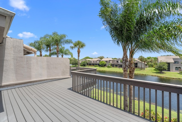 5255 Monterey Cir Unit G, Delray Beach, FL 33484 - deck with a water view, a residential view, and a yard