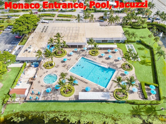 366 Saxony H, Delray Beach, FL 33446 - bird's eye view of a pool