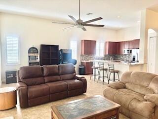344 NW Stratford Ln, Port Saint Lucie, FL 34983 - living area with a ceiling fan