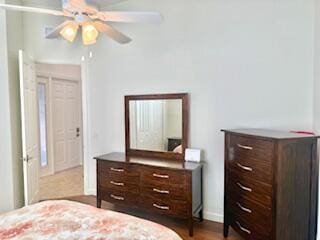 344 NW Stratford Ln, Port Saint Lucie, FL 34983 - bedroom with ceiling fan and wood finished floors